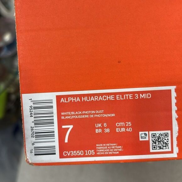 NIKE ALPHA HUARACHE ELITE 3 MID PREMIUM "BASEBALL CLEATS" sz 7 male 81/2 female - Picture 2 of 4